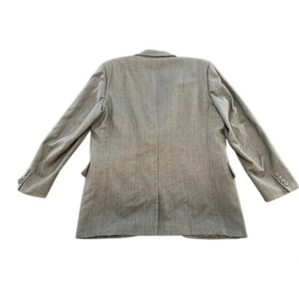 Tom James Mens Grey Glen‎ Plaid 100% Pure Wool 2-Button Blazer Sport Coat